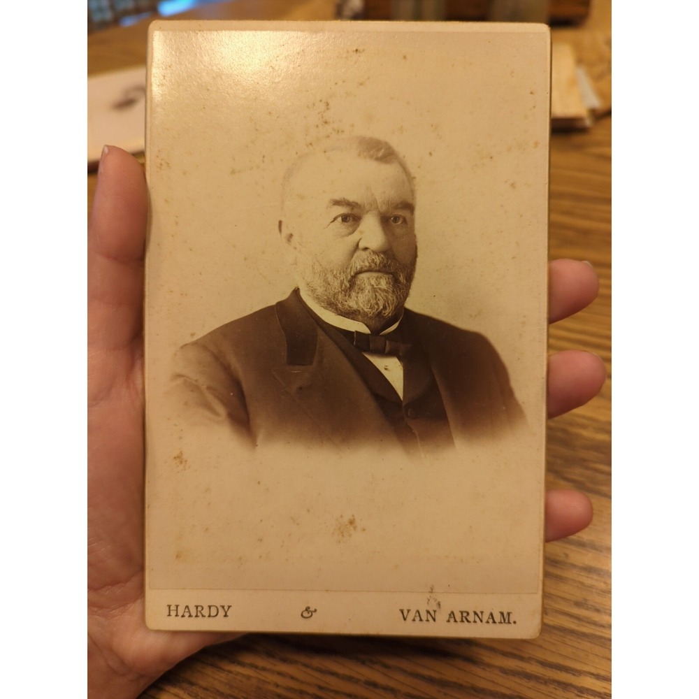 Antique Cabinet Card Man Gentleman Photo Victorian Portrait Troy New York Hardy